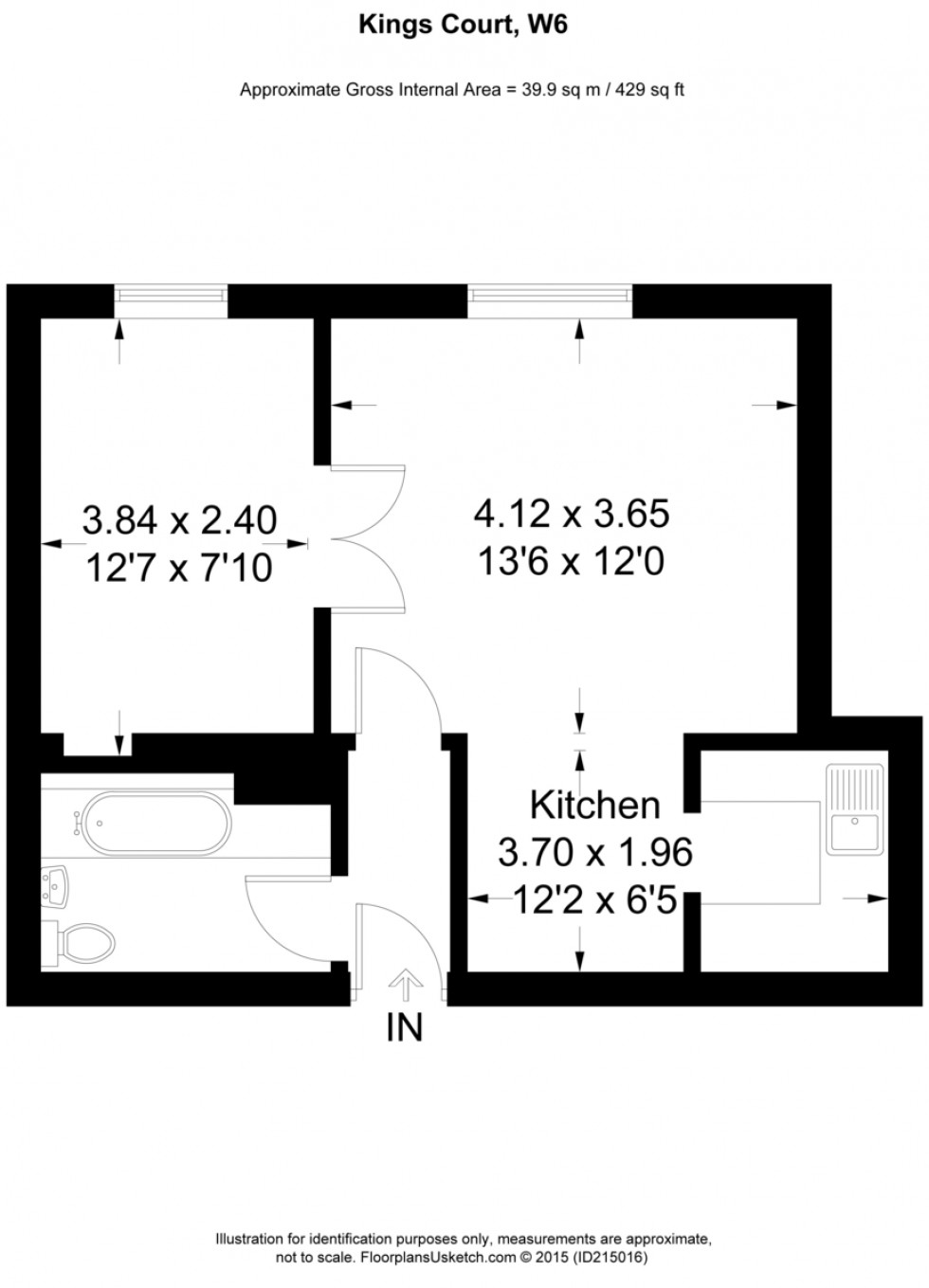 Floorplan for Kings Court, Hamlet Gardens, Hammersmith, W6