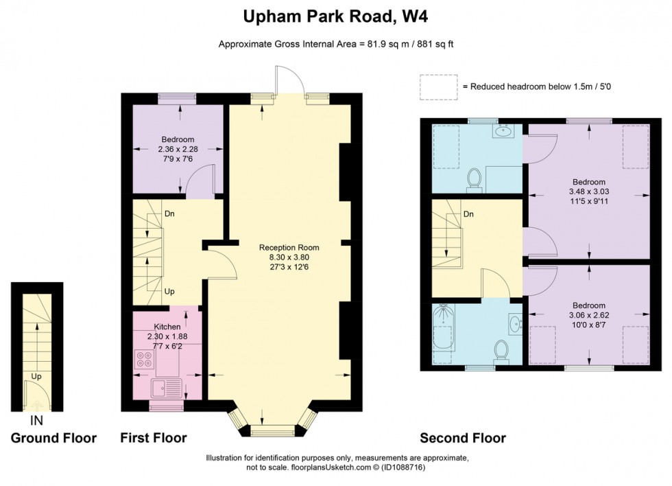 Floorplan for Upham Park Road, Chiswick